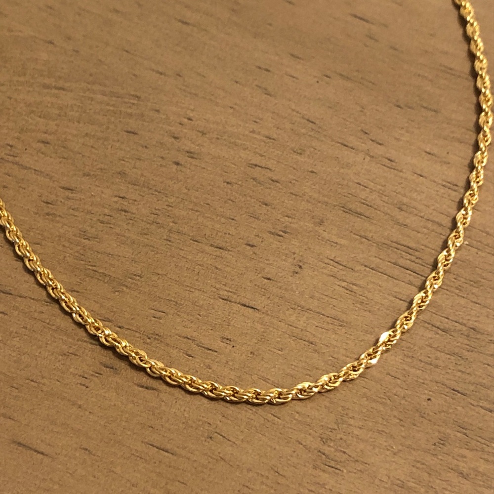 Gold Tone Rope Chain Necklace - Picture 2 of 7